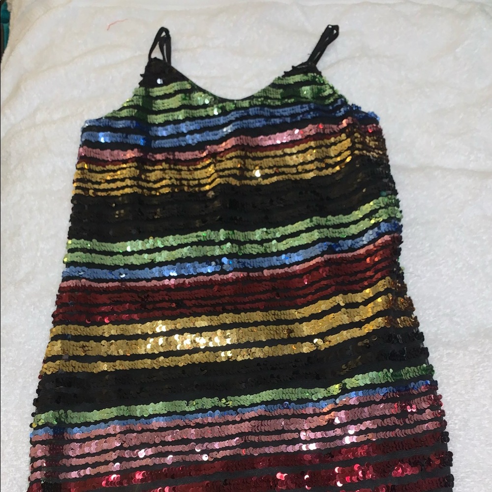 Miss Behave Rainbow Sequin Dress